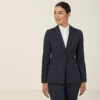 Poly Viscose Stretch 1 Button Mid-Length Jacket