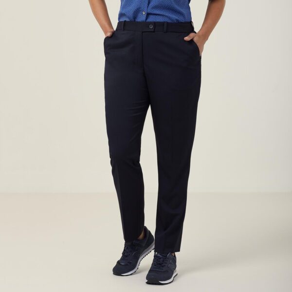 Workthreads | Poly Viscose Stretch Twill Slim Leg Secret Waist Pant – CAT3QC