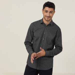 Window Check Stretch Long Sleeve Shirt - CATJDE