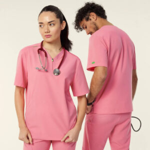 Invigorate Charles UNISEX Scrub Top CATRHL - Pink, 2XL