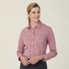 Avignon Gingham Check Stretch Long Sleeve Slim Shirt – CATUKS Red/White