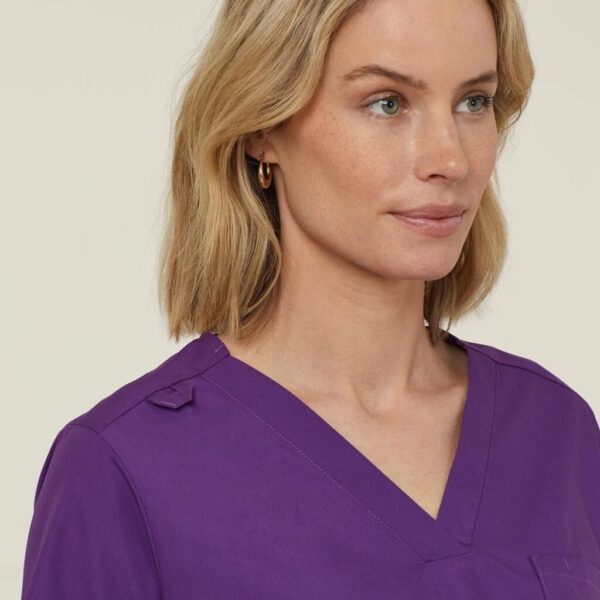 Workthreads | Vital Antibacterial Mayo Scrub Top – CATUMN Cobalt/Mid Night/Purple