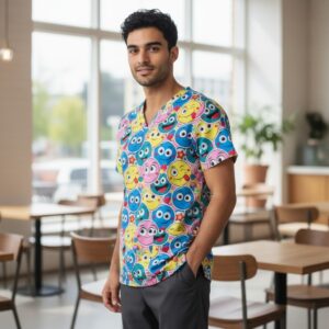 JB's Unisex Scrub Top Printed 4STP1