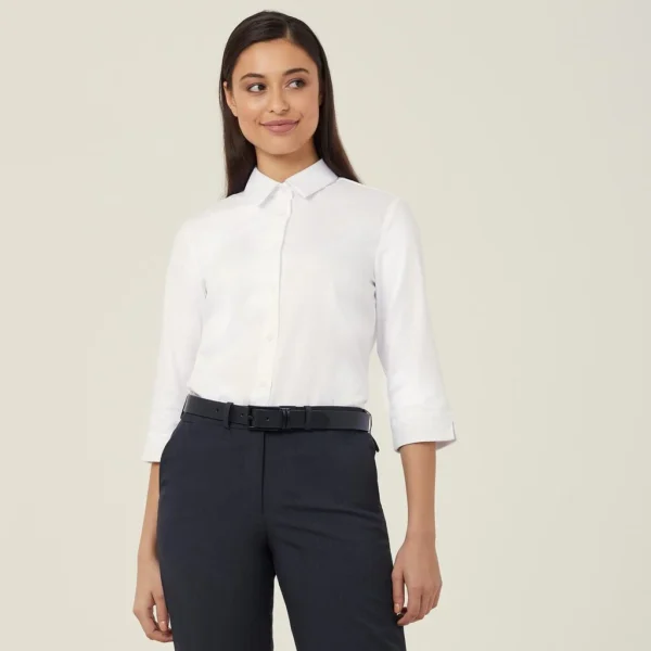 Workthreads | Stretch Textured Twill 3/4 Sleeve Shirt – CATUFP